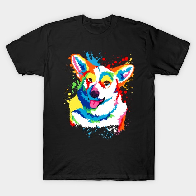 Watercolor Corgi T-Shirt by PinkInkArt